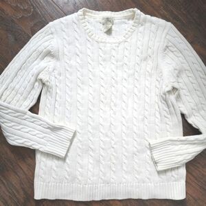 L.L. Bean Women's Cable Knit Sweater - Cream